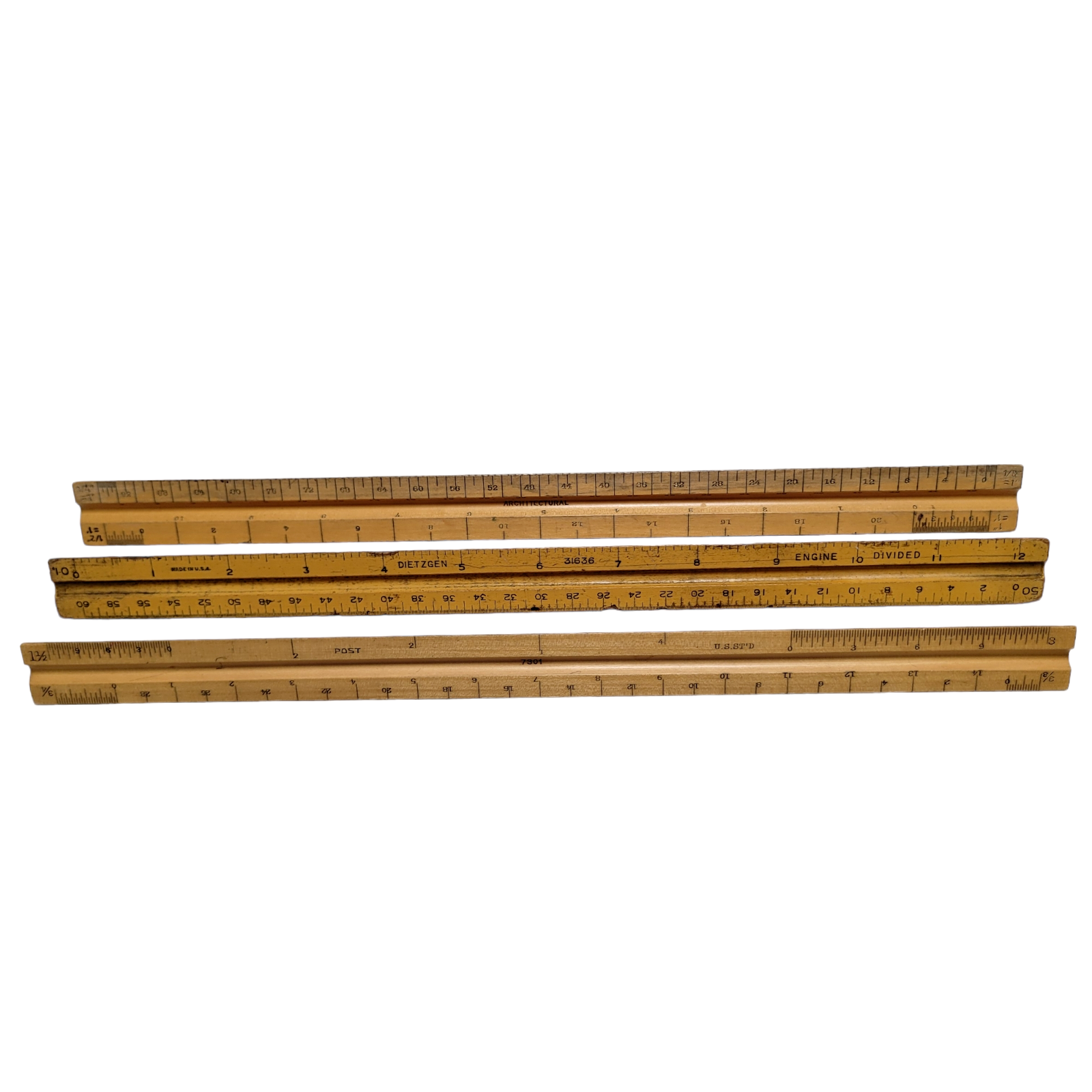 【TAHOE】 RULER-AJIAN FIT JPN 27 3 Vintage Architect's Mechanical Scale Rulers Dietzen Post