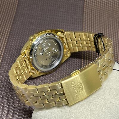 Pre-owned Seiko 5 Snk366k1 Automatic Gold Stainless Steel Analog Men's Casual Dress Watch
