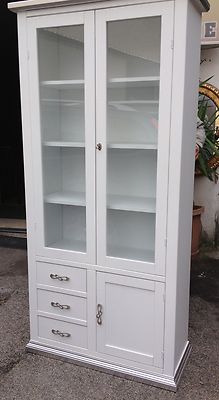 DISPENSA VETRINA  CREDENZA LACCATA BIANCO E FOGLIA  ARGENTO PERSONALIZZABI
