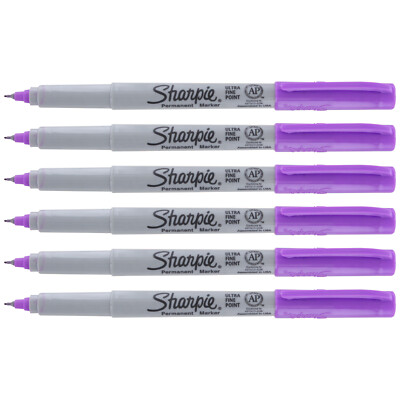 Sharpie Permanent Marker, Ultra Fine Point, Ultra Violet, 6-Count