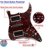 HSH Prewired Strat Pickguard Set Coil Split Humbucker Pickups Loaded Strat Pick guard Guitar Mute Switch Output Mute Switch for Fender American/Mexican Stratocaster Style Guitar (Red Tortoise)