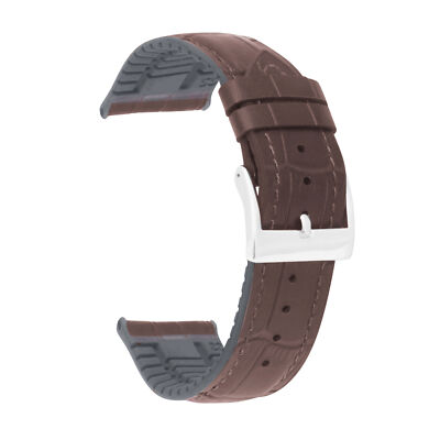 22mm Leather / Rubber Alligator Pat. Watch Band for Mido Great Wall