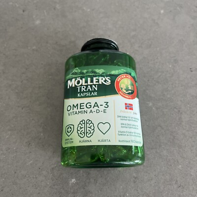 Moller s Tran Omega 3 Capsules W/ Vitamin A-D-E 160 Capsules | Exp 09/25 NO CAP
