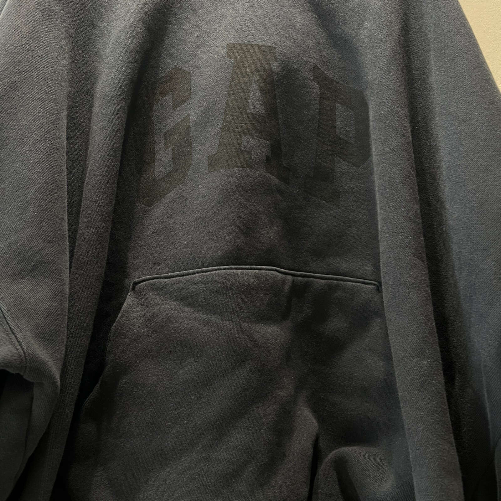 Pre-owned Yeezy Gap Engineered By Balenciaga Dove Hoodie Washed Black 472996-00