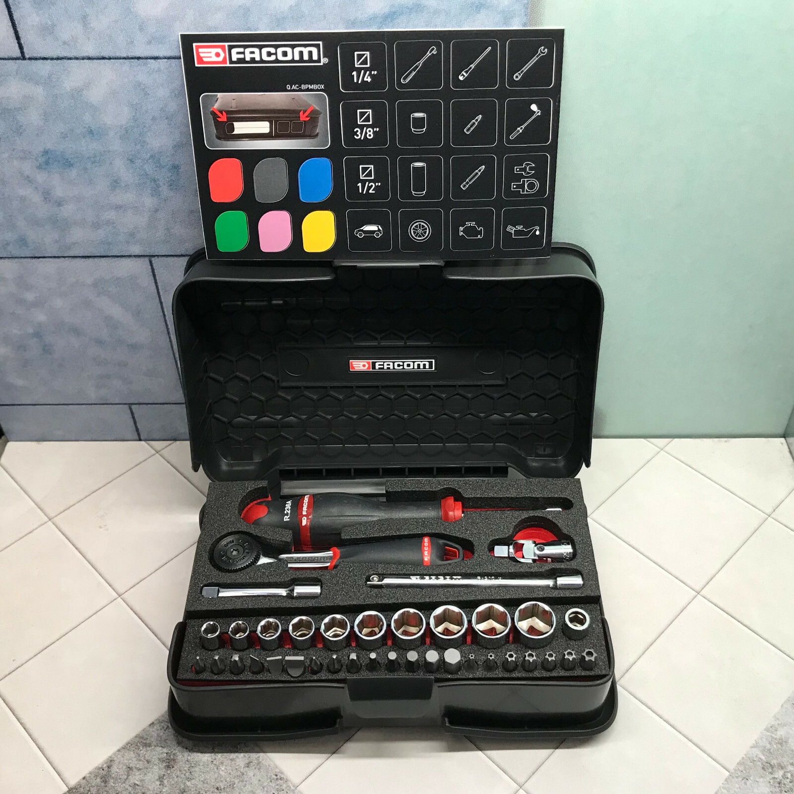 Facom Steckschlüsseleinsatz 1/4 Zoll – Größe 3,2 Mm, Verchromt, Für Präzises Arbeiten