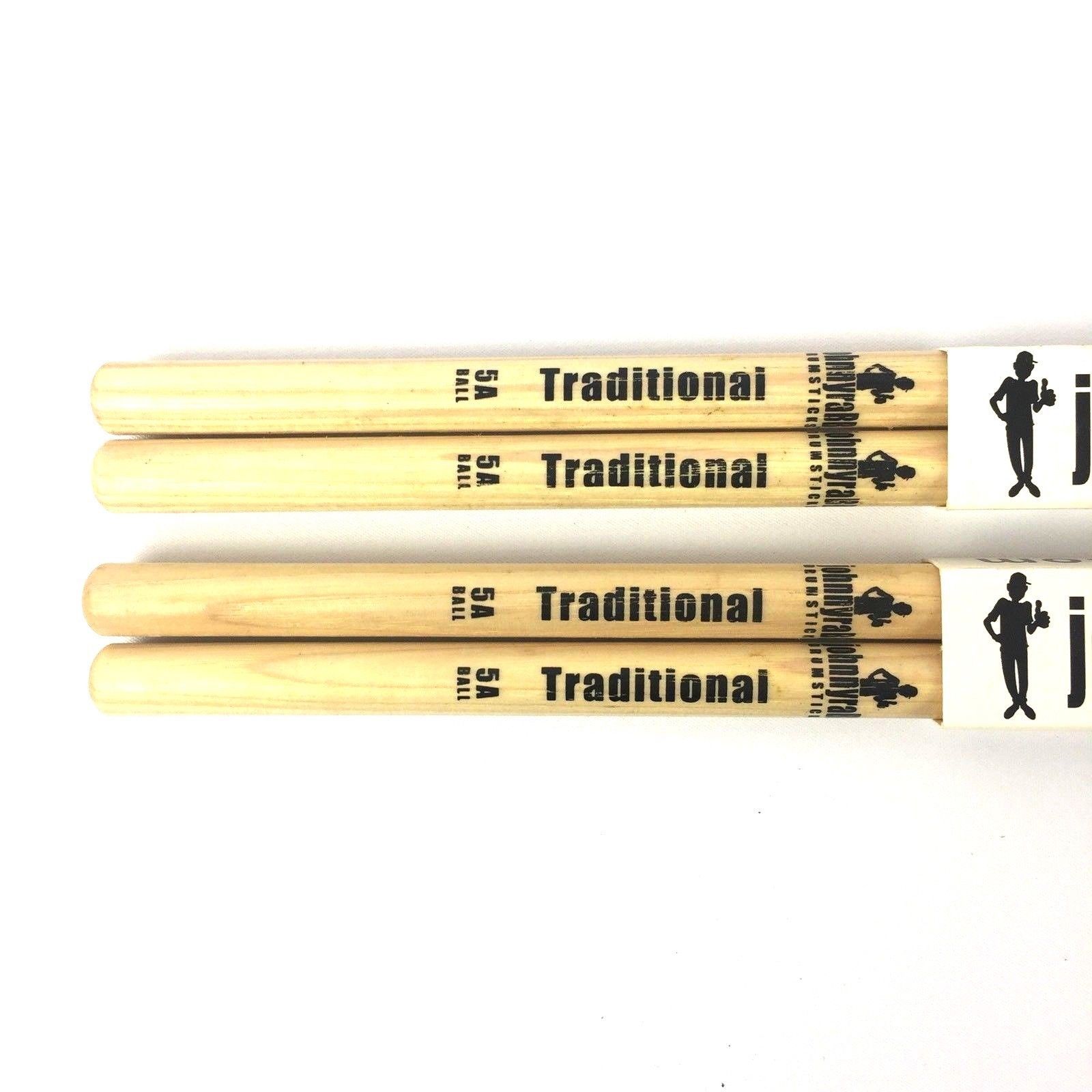 Johnny Rabb Drum Sticks Traditional 5A Ball 2 Pair From Original Manufacturers