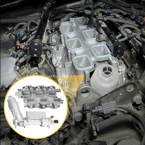 Full Aluminum Intake Manifold with Oil Filter Housing For 11-16 Jeep Dodge Ram