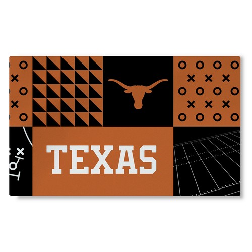 Моющийся коврик для гостиной с цветными блоками Northwest NCAA Texas Longhorns, 36 x 60