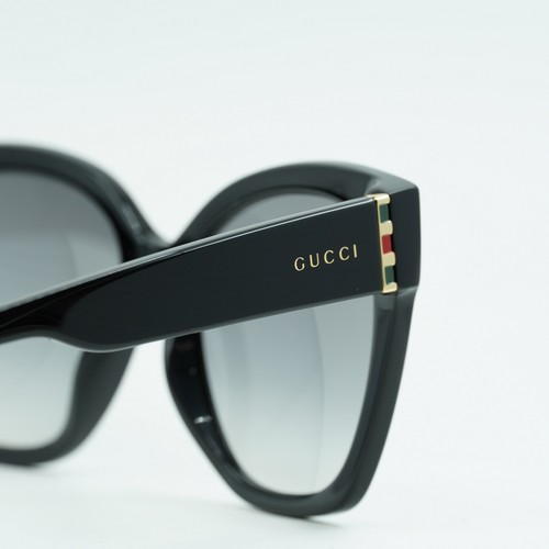 Pre-owned Gucci Gg0459s 001 Black/grey 54-19-145 Sunglasses Authentic In Gray