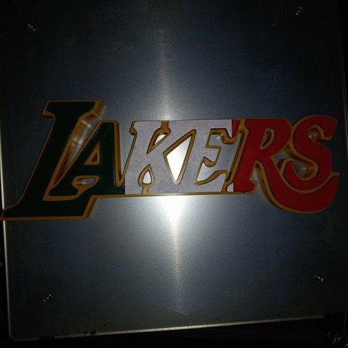 NEW!! LA Lakers NBA Logo wall mount. MEXICAN FLAG COLORS 12"×5" INCH 3D Printed