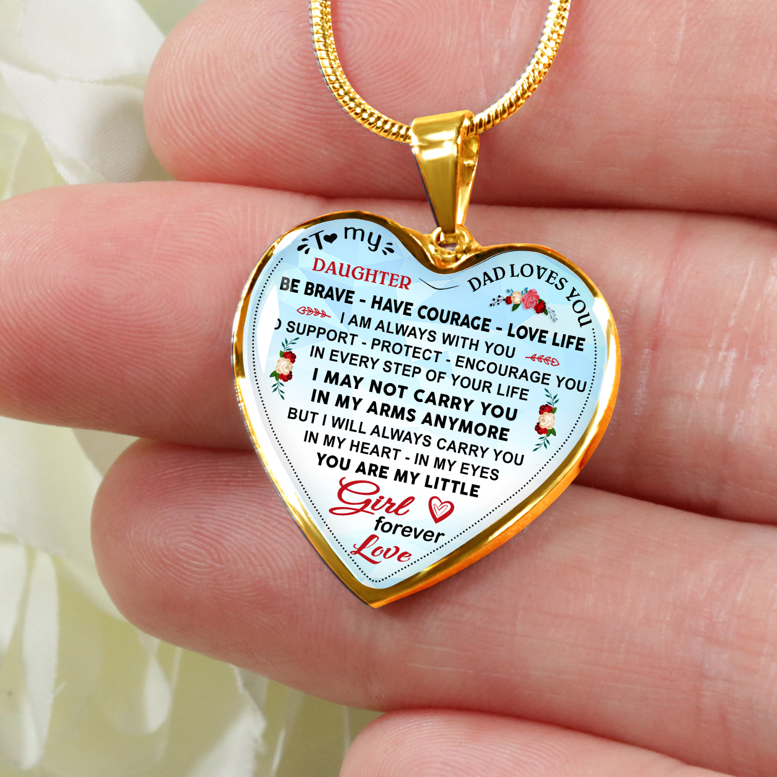 Father To Daughter Gift Be Brave Have Courage Love Life