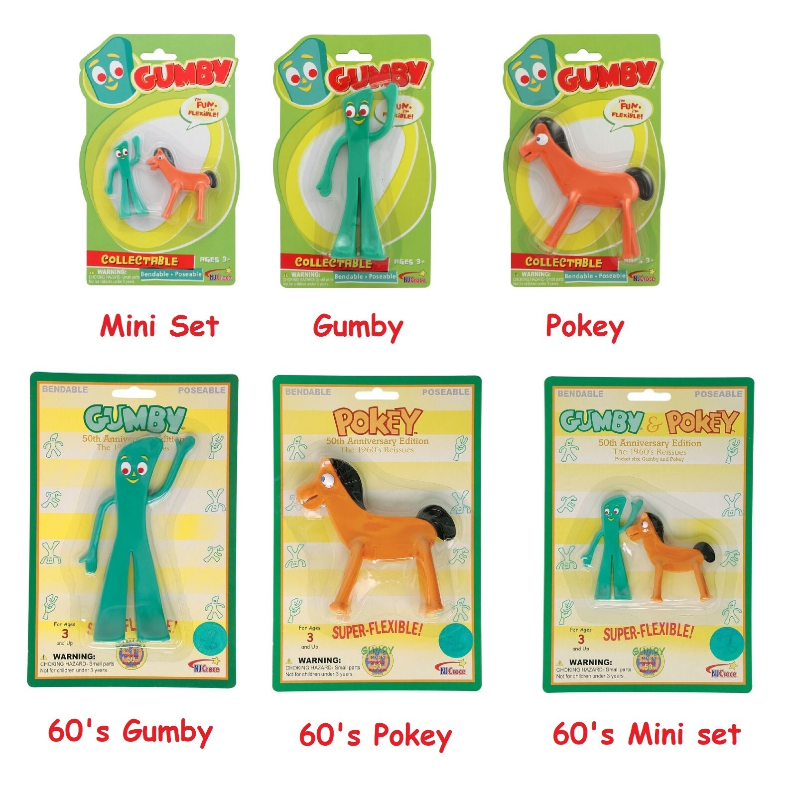 Bendable GUMBY フィギュア Amazon.com: NJ Croce 6
