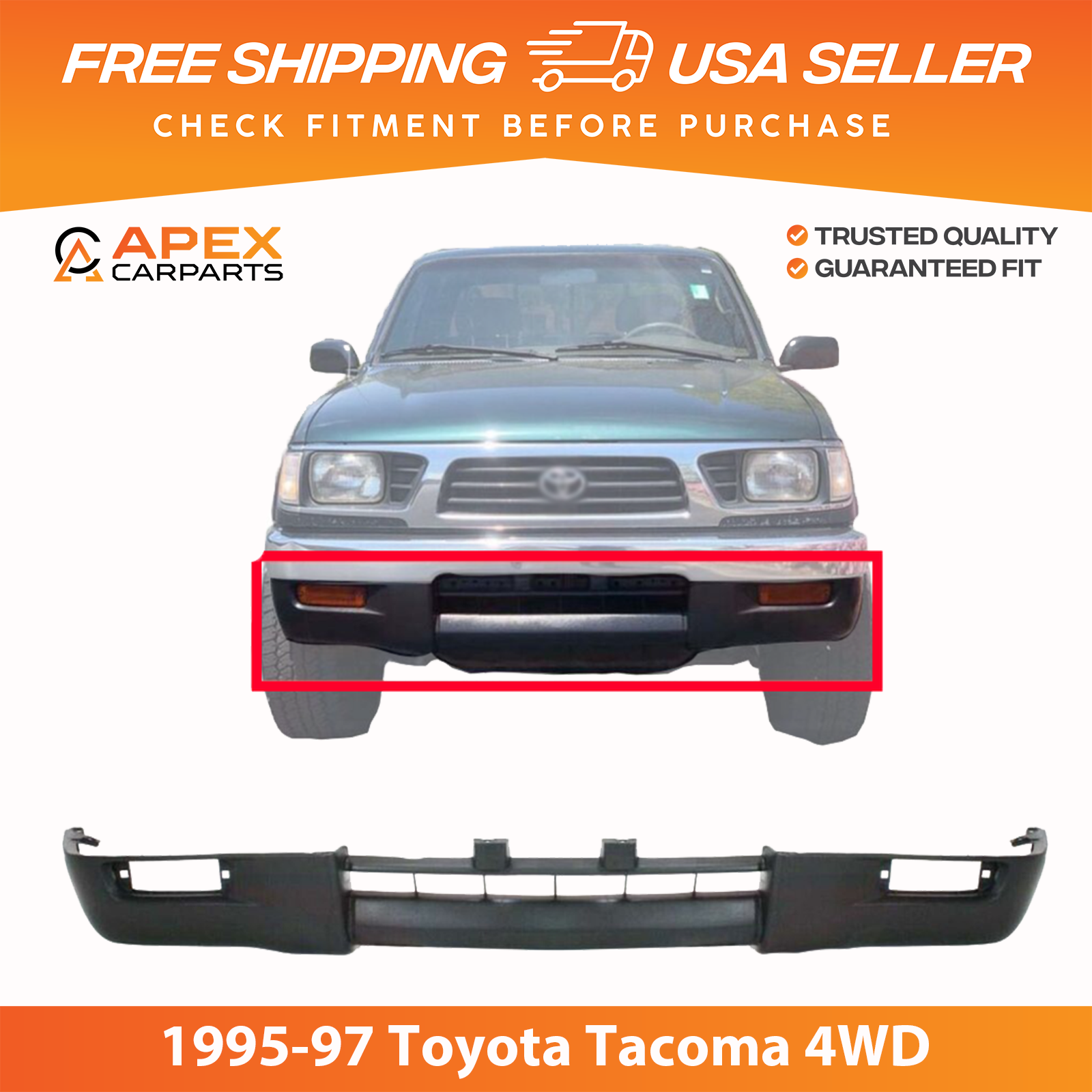 s15.postimg.org Pimpandhost New Front Valance Panel Textured Plastic For 1995-97 Toyota Tacoma 4WD  TO1095175 | eBay