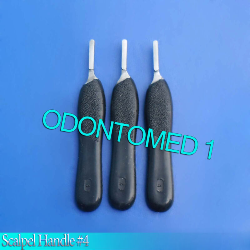 3 Scalpel Handle #4 with Black Color Plastic Grip Surgical Instruments