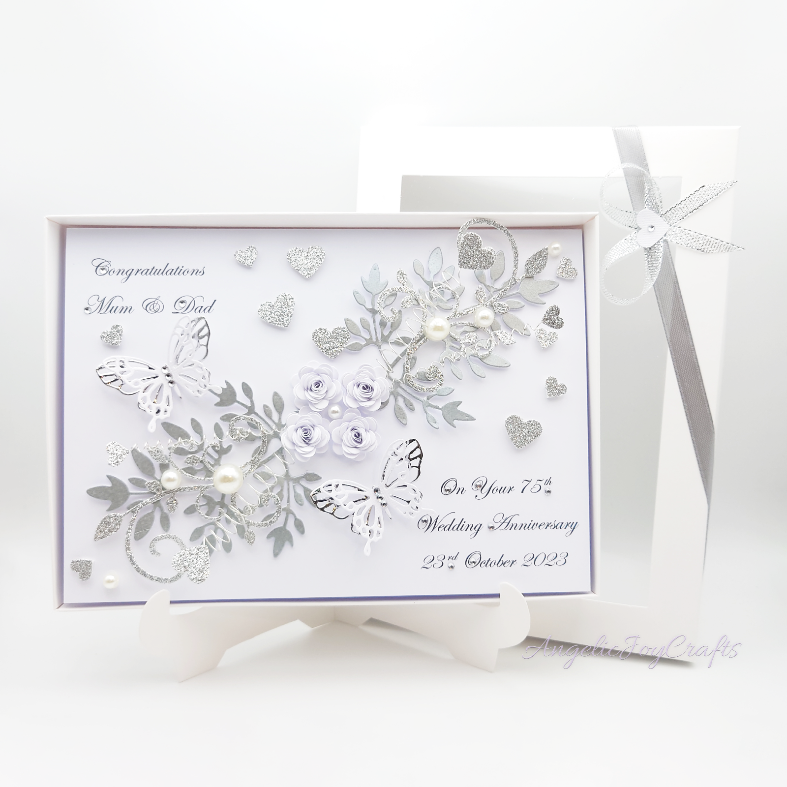 Handmade Personalised Luxury Wedding Day / Anniversary Card