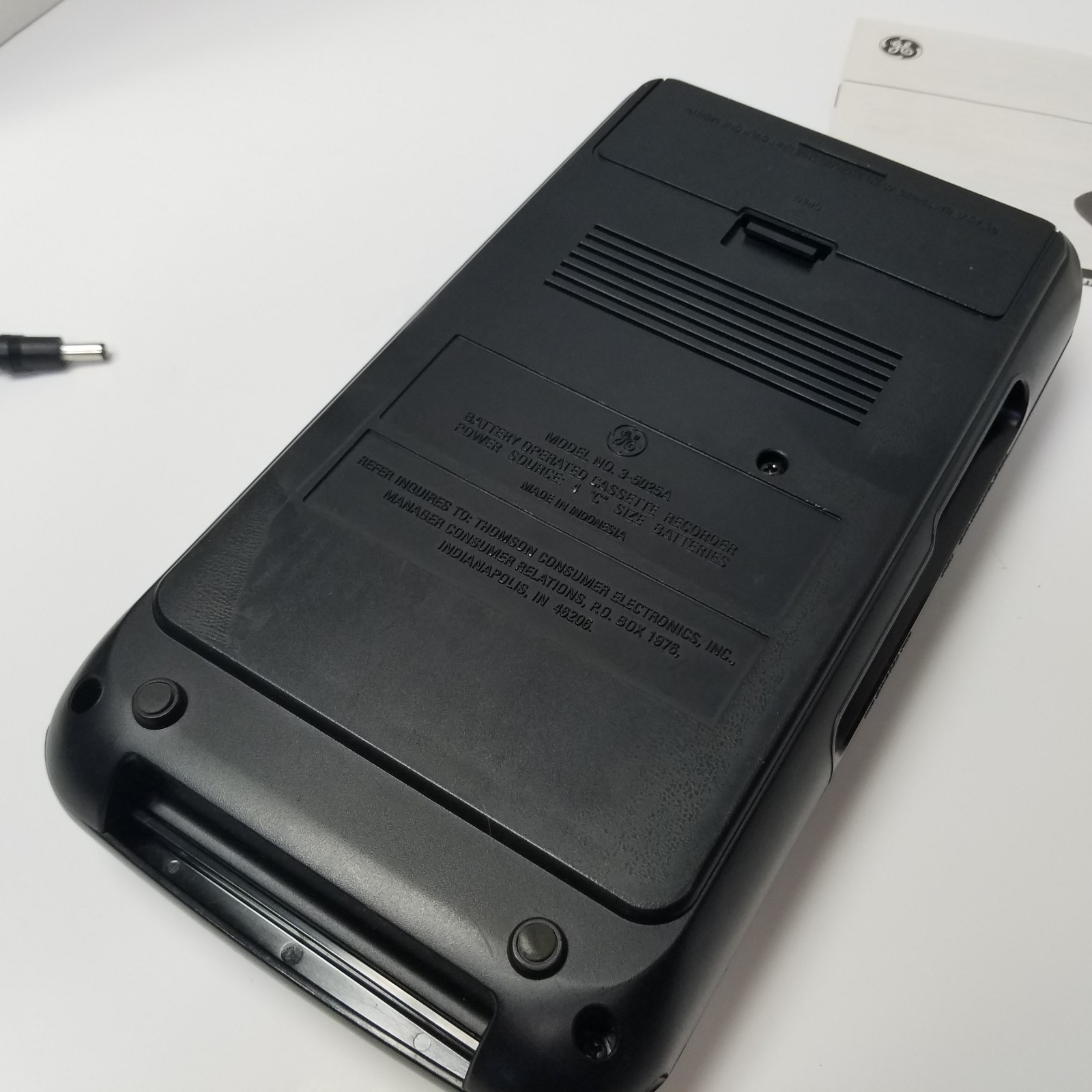 GE Portable Cassette Recorder Model 3-5025 W/AC Adapter & Guide Video Below