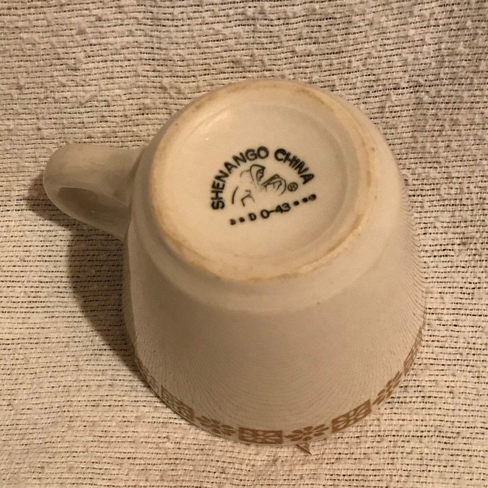 Vintage Shenango China Coffee Cups Mugs Daisy Dot Mustard Restaurant Ware