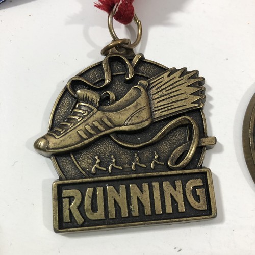 Lot Of 2 CROWN TROPHY Made In USA Bowling And Running MEDALS