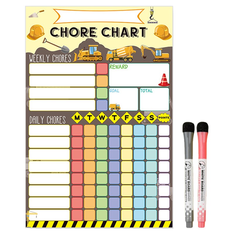 Weekly Visual Schedule for Kids Dry Erase Behavior Charts with 2 Markers