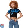 FOCO Women's Detroit Lions NFL Team Logo Ladies Fashion Distressed Wordmark Crop Top Shirt, Small