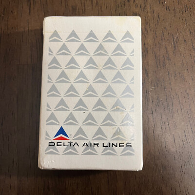 Vintage Delta Airlines Playing Cards. SEALED Deck. White & Gray Widgets. 1970s.