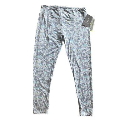 Free Country Blue Fair Isle Base Layer Leggings Womens Size XL - NWT