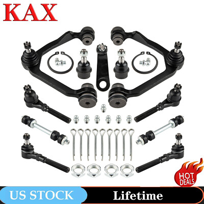 Fits for 97-03 Ford F150 F-150 4WD 12 Set Front Control Arm Tie Rod Ends Kit