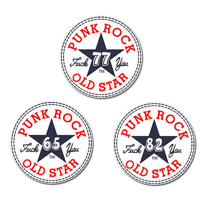 PUNKROCK OLDSTAR Punk Button Personalized Mit WUNSCHJAHR PIN Punkrock Allstar 
