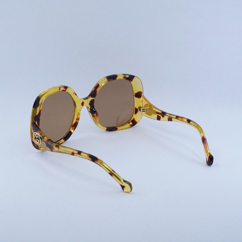 Pre-owned Gucci Gg1235s 002 Shiny Yellow Spotted Havana/brown 55-22-140 Sunglasses ...