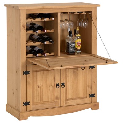 Weinschrank Mexiko Möbel Barschrank Hausbar Weinregal Kiefer massiv Mexico Stil