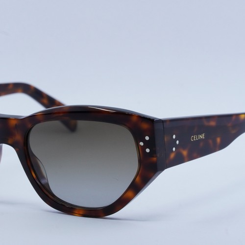 Pre-owned Celine Cl40219i 52h Dark Havana/brown Polarized 54-18-135 Sunglasses Auth...
