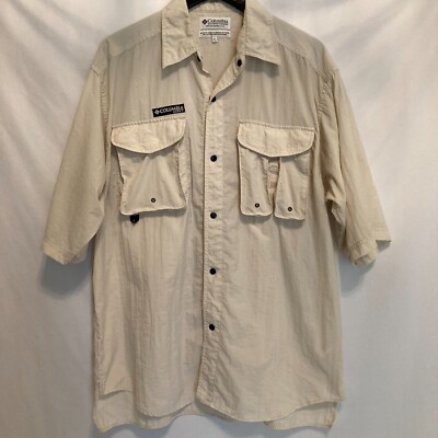 Columbia GRT Mens Shirt Long Sleeve Button Up Vented Outdoors Khaki Size Large