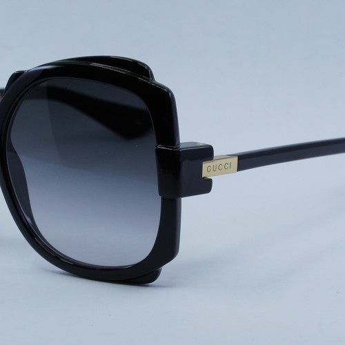 Pre-owned Gucci Gg1431s 001 Black/gradient Grey 57-20-135 Sunglasses In Gray