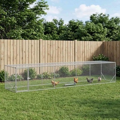 Chicken Yard Silver 500 x 100 x 100 cm Galvanised Steel