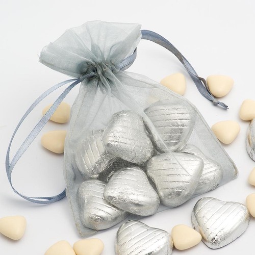 Habico Organza Bags 8 x 10cm 10pk - Silver