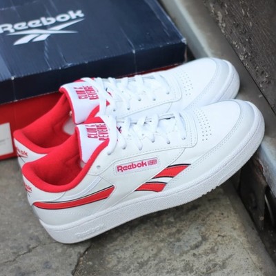 Reebok Club C Revenge Men s Sneaker White Red Tennis Shoe Athletic Trainers