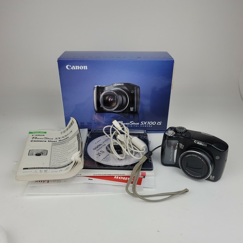 Canon PowerShot SX100 IS 8.0MP Digital Camera Black W/ Original Box