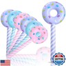 Civaner 6 Pcs Candyland Birthday Party Decoration Donut 33 Inch Lollipop Stick Inflatable Large Candy Float Donut Shape Balloon Valentine's Day Candy Themed Birthday Decoration for Kids(Macaron Color)