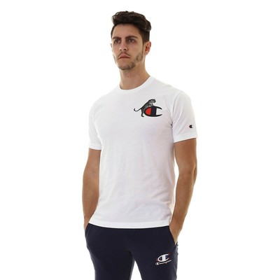 

Champion Leopard Animal Graphics Футболка с принтом Мужская белая верхняя спортивная футболка, Белый