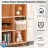 ICERZCZ Woven Cotton Rope Storage Basket for Organizing, Cute Decorative Baskets for Gifts Empty, Organizer Bins for Dog Toy, Baby Laundry, 15“×11”×9.5“, Off White and Brown