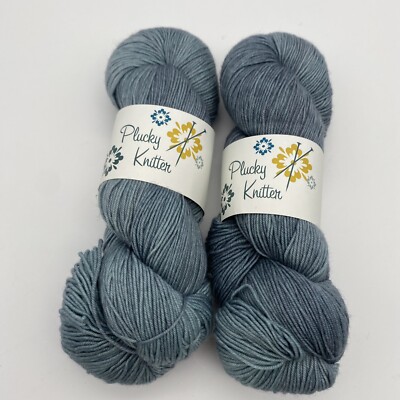 YARN 2X The Plucky Knitter Merino Cashmere 385 Yds Ea Narragansett Grey 75-20 5
