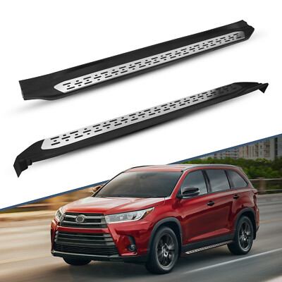 For 2014-2019 Toyota Highlander Aluminum Running Boards Side Step Nerf Bar Black