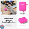 R-fun Compatible with AirPods Case Cover, Soft Silicone Protective Cover with Keychain for Women Men Compatible with Apple AirPods 2nd 1st Generation Charging Case, Front LED Visible,Rose Pink