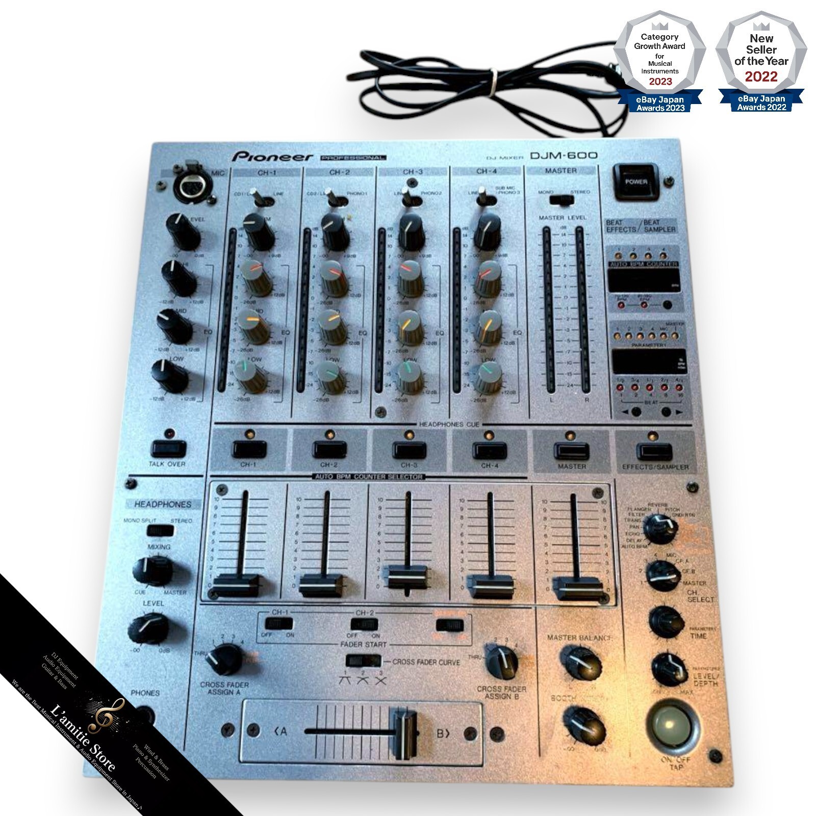 Pioneer DJM-600 Silver Professional DJ Mixer 4-Channel 4ch Pioneer DJM-600 Silver Professional DJ Mixer 4-Channel 4ch