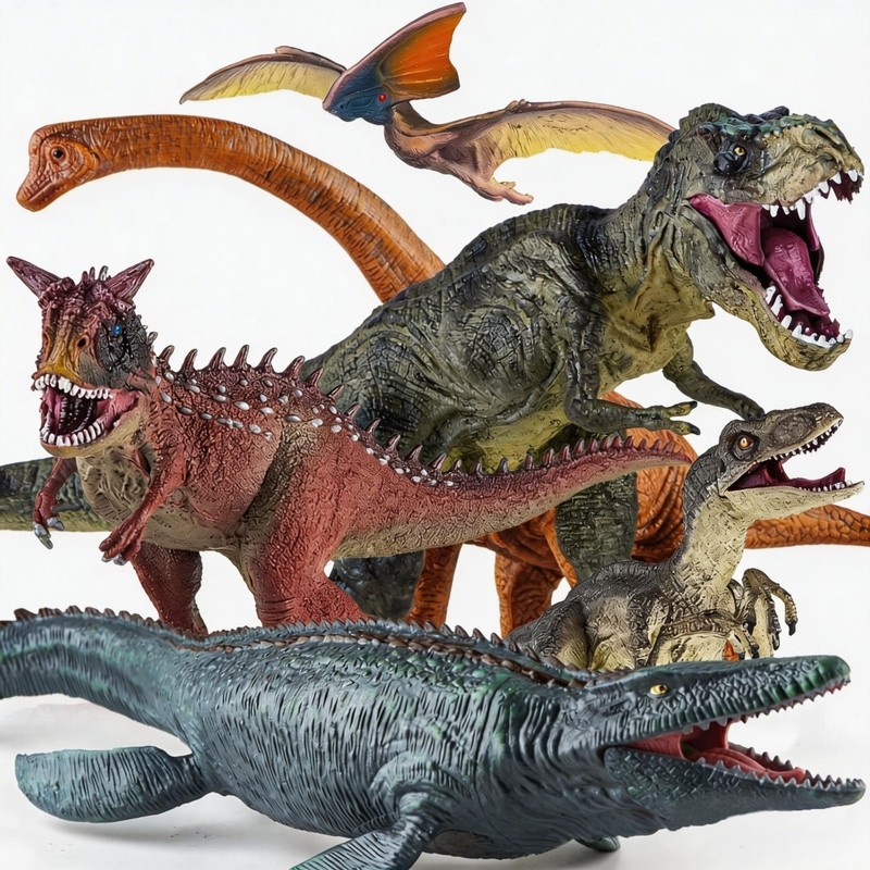 6PCS Realistic Large Dinosaur Toys /w movable jaw for 3-9