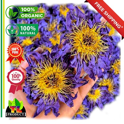 Blue Lotus Dried (Nymphaea caerulea) Ceylon Organic Herbal Tea/Smoke -10g to 1kg