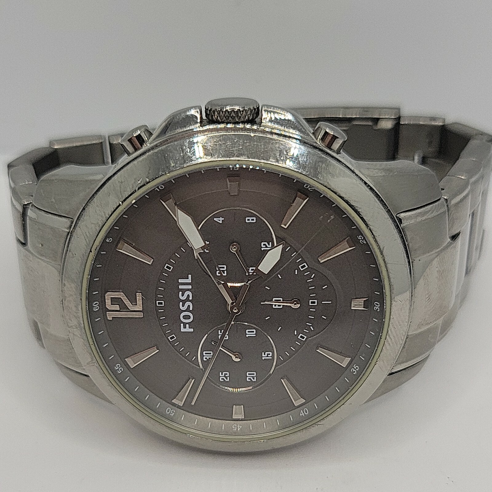 Fossil Grant FS4584 Men's Silver Stainless Steel Analog Dial