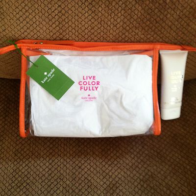 Kate Spade New York Live Color Fully Makeup /Cosmetic Bag & Body Lotion 1.7oz 
