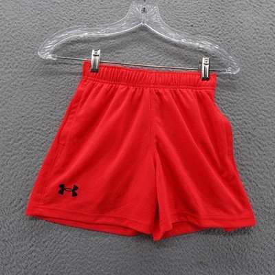 Under Armour Boys Red Tech Mesh Athletic Shorts 1387348-713 Size Youth Small NEW
