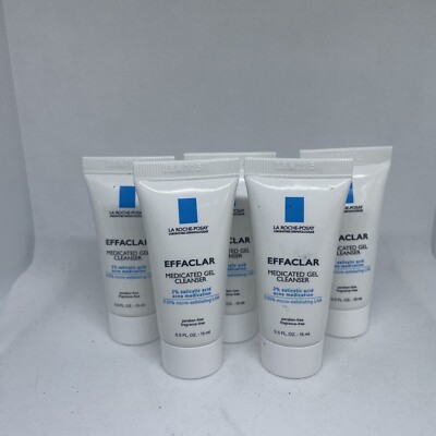 5x La Roche-Posay Effaclar Medicated GEL Cleanser - Travel size-0.5oz each